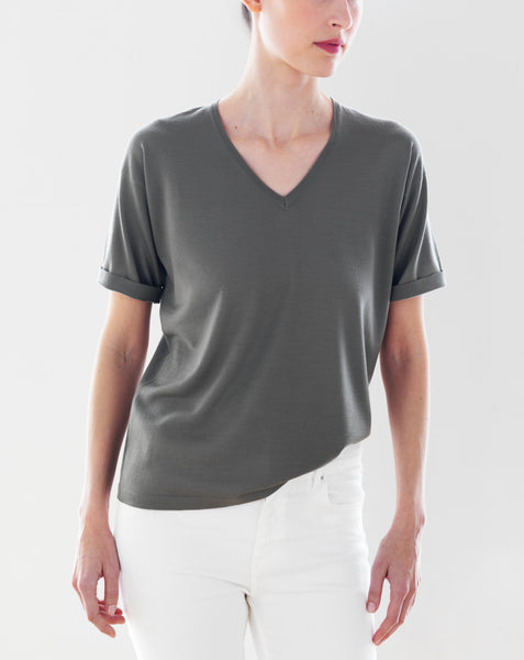 Luxo Knit T V-Neck - Army
