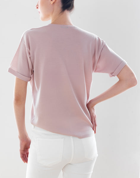Luxo Knit T V-Neck - Blush