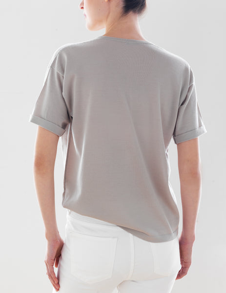 Luxo Knit T Round Neck - Flax