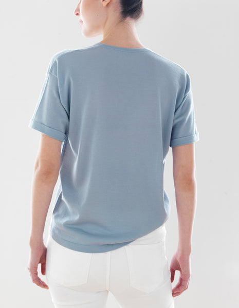Luxo Knit T Round Neck - Glacier