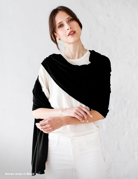 Australian Superfine Merino Wrap - Black