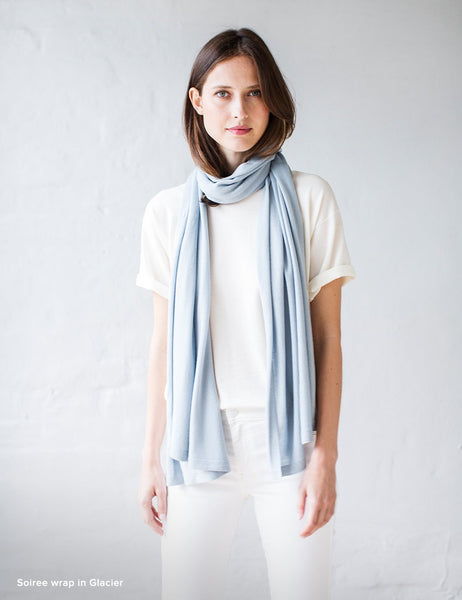 Australian Superfine Merino Wrap Travel Size - Glacier