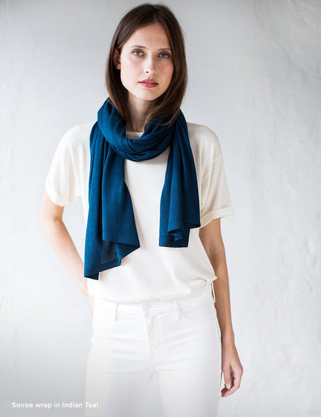 Australian Superfine Merino Wrap Travel Size - Indian Teal