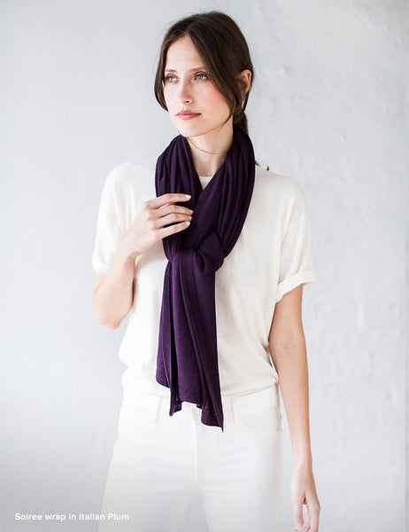 Australian Superfine Merino Wrap Travel Size - Italian Plum