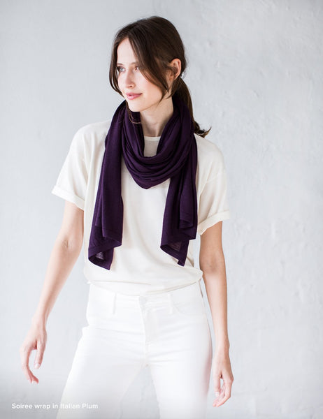 Australian Superfine Merino Wrap Soiree Size - Italian Plum