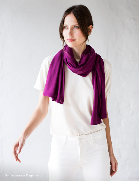 Australian Superfine Merino Wrap Soiree Size - Magenta