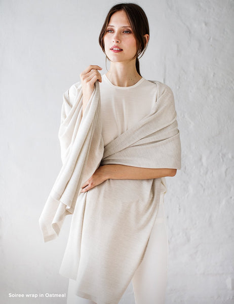 Australian Superfine Merino Wrap Travel Size - Oatmeal