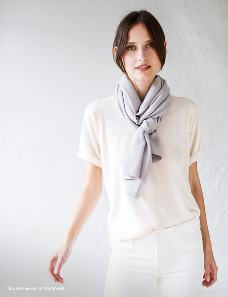 Australian Superfine Merino Wrap Travel Size - Oyster