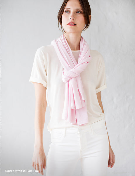 Australian Superfine Merino Wrap Soiree Size - Pale Pink