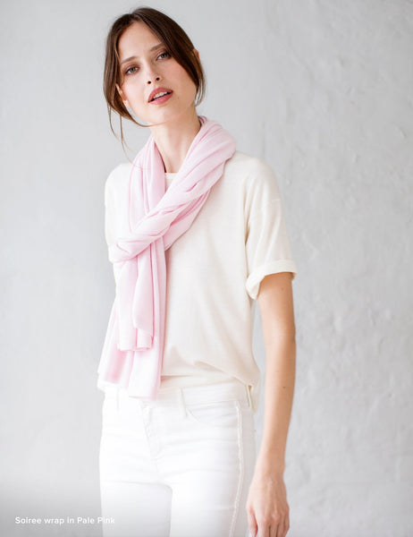 Australian Superfine Merino Wrap Soiree Size - Pale Pink