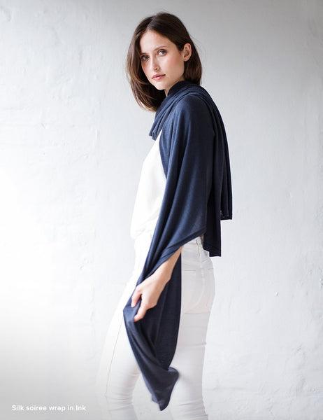 Australian Superfine Merino Wrap Travel Size - Silk Ink