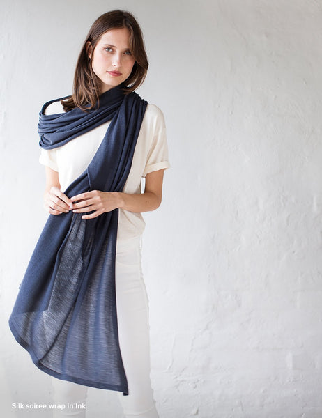 Australian Superfine Merino Wrap Travel Size - Silk Ink