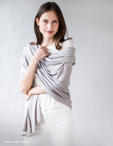 Australian Superfine Merino Wrap Travel Size - Stone