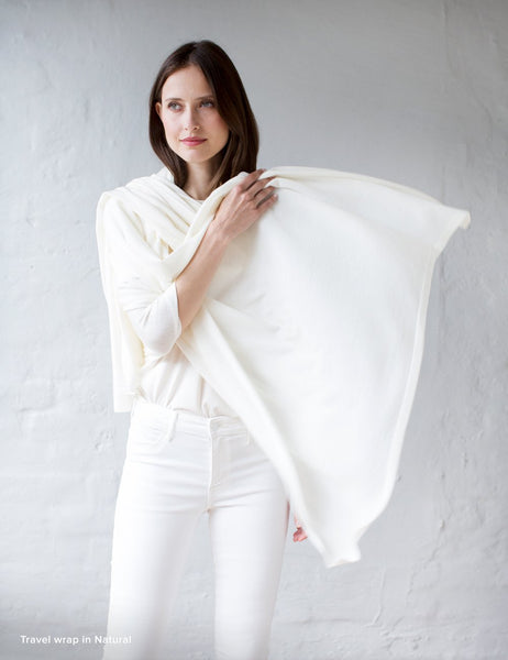 Australian Superfine Merino Wrap Travel Size - Natural