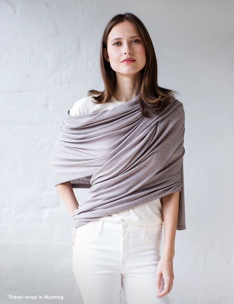 Australian Superfine Merino Wrap Travel Size - Nutmeg