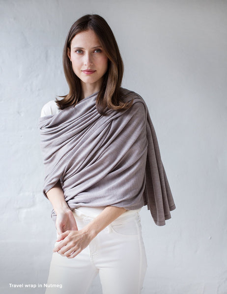 Australian Superfine Merino Wrap Soiree Size - Nutmeg