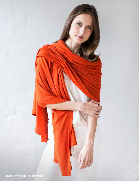 Australian Superfine Merino Wrap Soiree Size - Persimmon