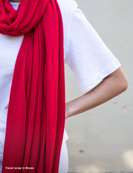 Australian Superfine Merino Wrap Travel Size - Rosso