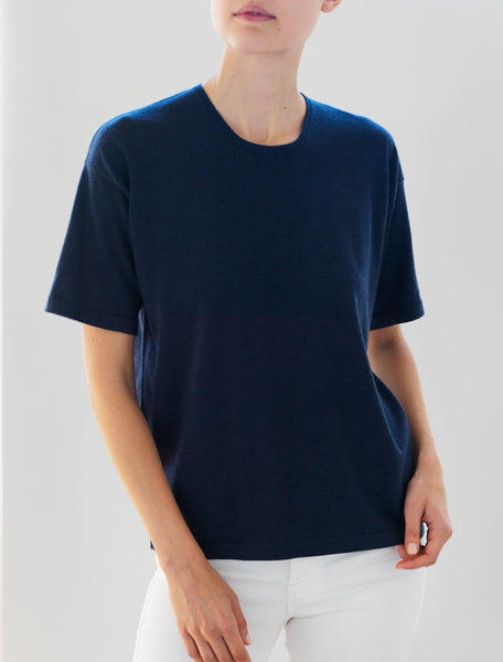 Luxo Knit T Round Neck - Ink