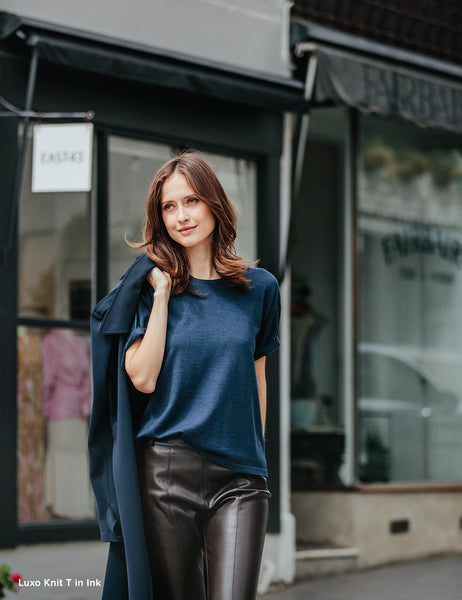 Luxo Knit T Round Neck - Ink