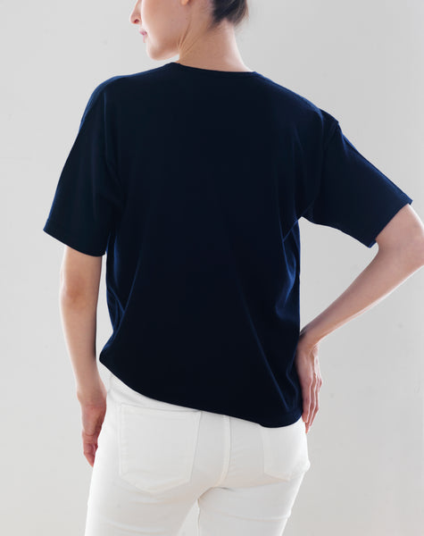 Luxo Knit T V-Neck - Italian Navy