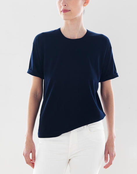 Luxo Knit T Round Neck - Italian Navy
