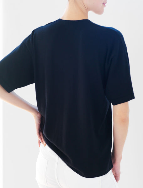 Luxo Knit T V-Neck - Black