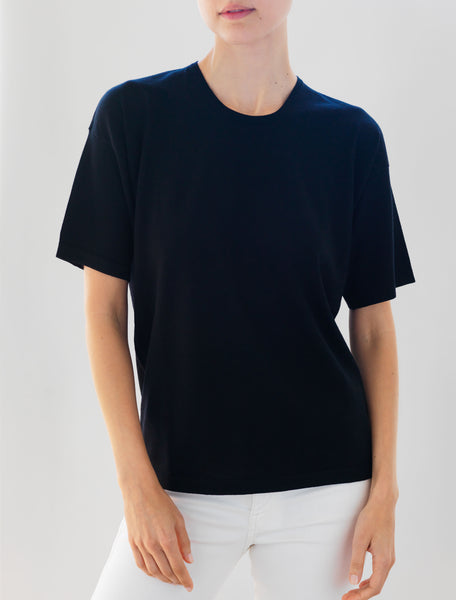 Luxo Knit T Round Neck - Black