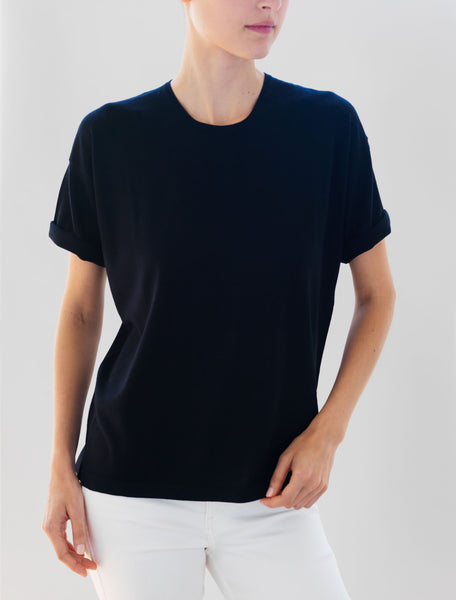 Luxo Knit T Round Neck - Black