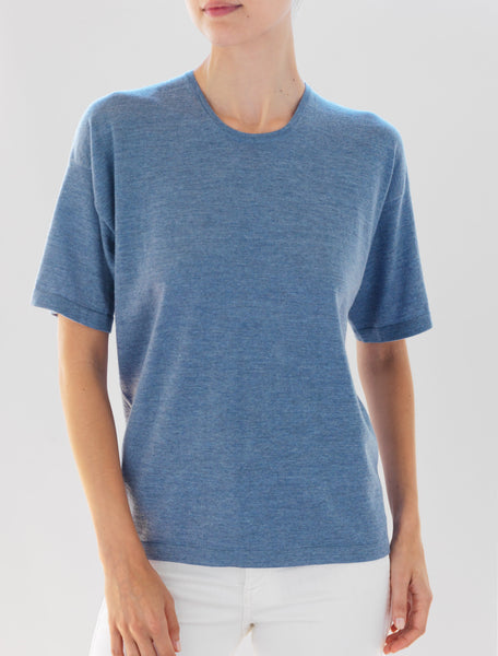 Luxo Knit T Round Neck - Chambray