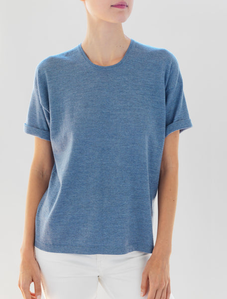 Luxo Knit T Round Neck - Chambray