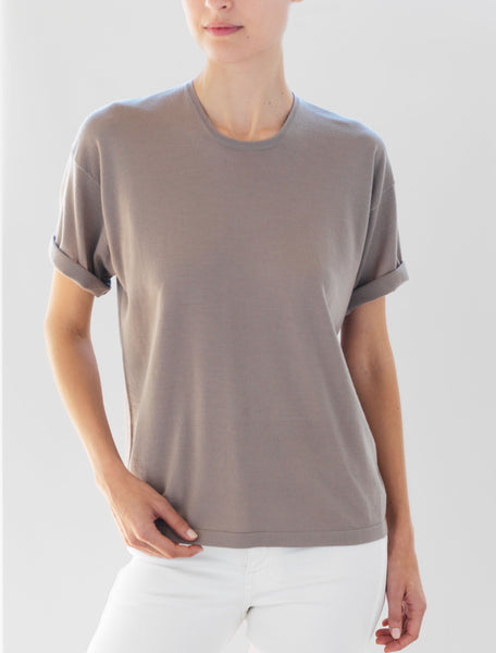 Luxo Knit T Round Neck - Fawn
