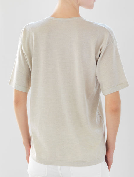 Luxo Knit T V-Neck - Oatmeal