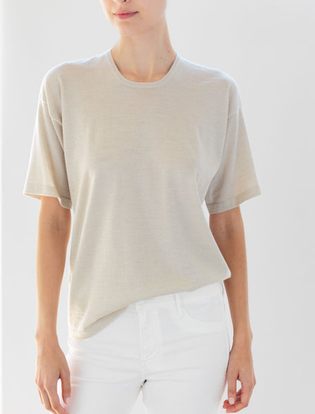 Luxo Knit T Round Neck - Oatmeal