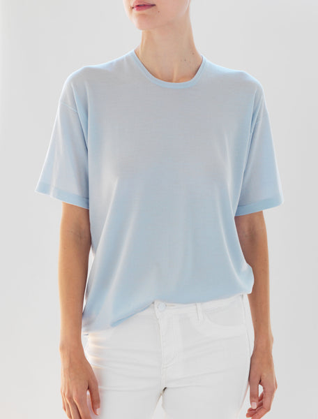Luxo Knit T Round Neck - Pale Blue