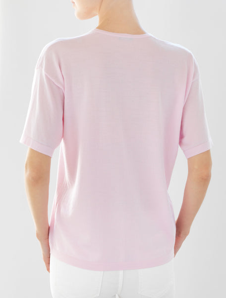 Luxo Knit T Round Neck - Pale Pink