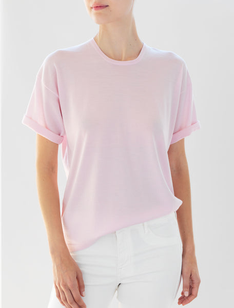 Luxo Knit T Round Neck - Pale Pink