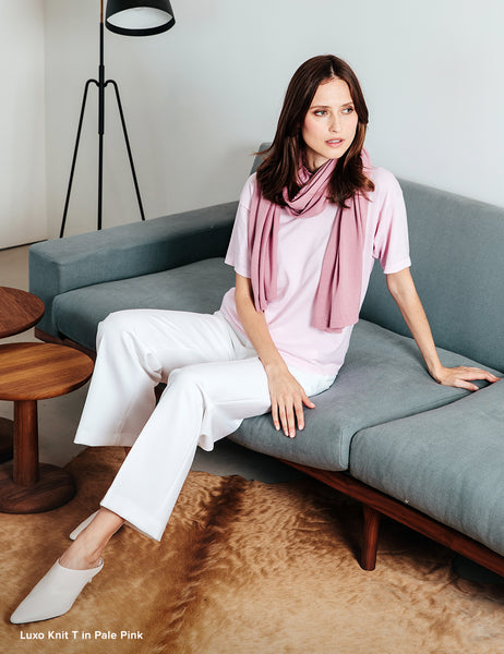 Luxo Knit T Round Neck - Pale Pink