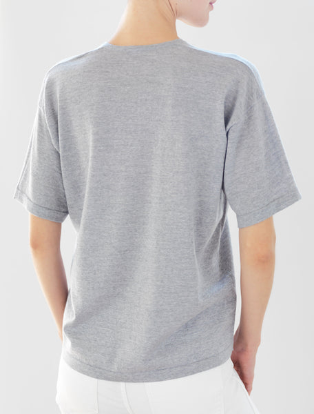 Luxo Knit T Round Neck - Silver Grey