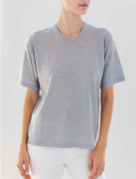 Luxo Knit T Round Neck - Silver Grey