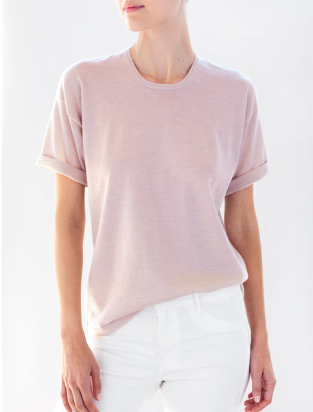 Luxo Knit T Round Neck - Blush