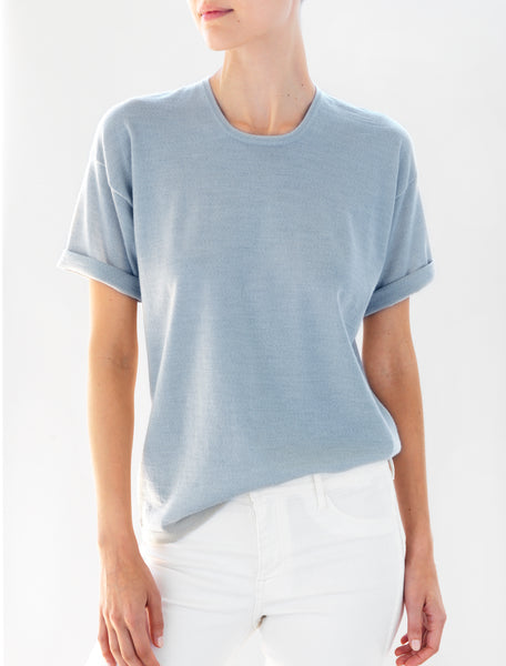Luxo Knit T Round Neck - Glacier