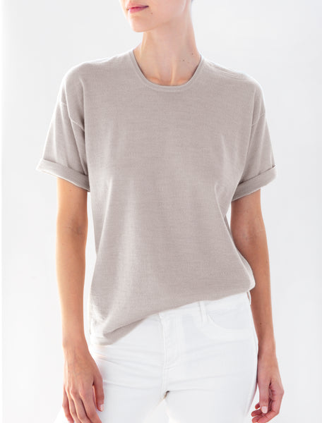 Luxo Knit T Round Neck - Flax