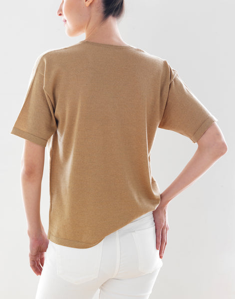 Luxo Knit T Round Neck - Wheat