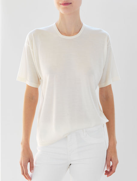 Luxo Knit T Round Neck - Winter White