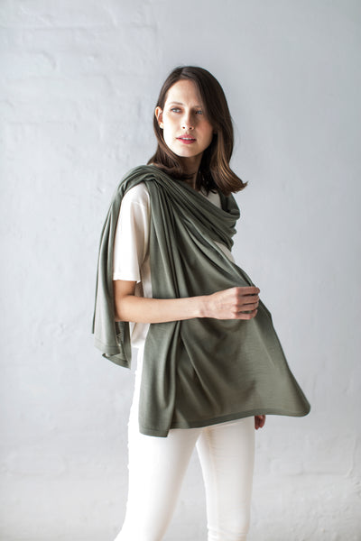 Australian Superfine Merino Wrap - Army
