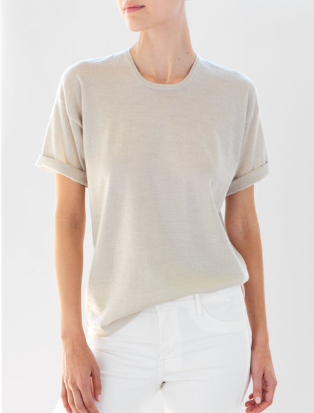 Luxo Knit T Round Neck - Oatmeal