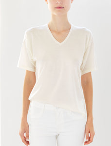 Luxo Knit T V-Neck - Winter White